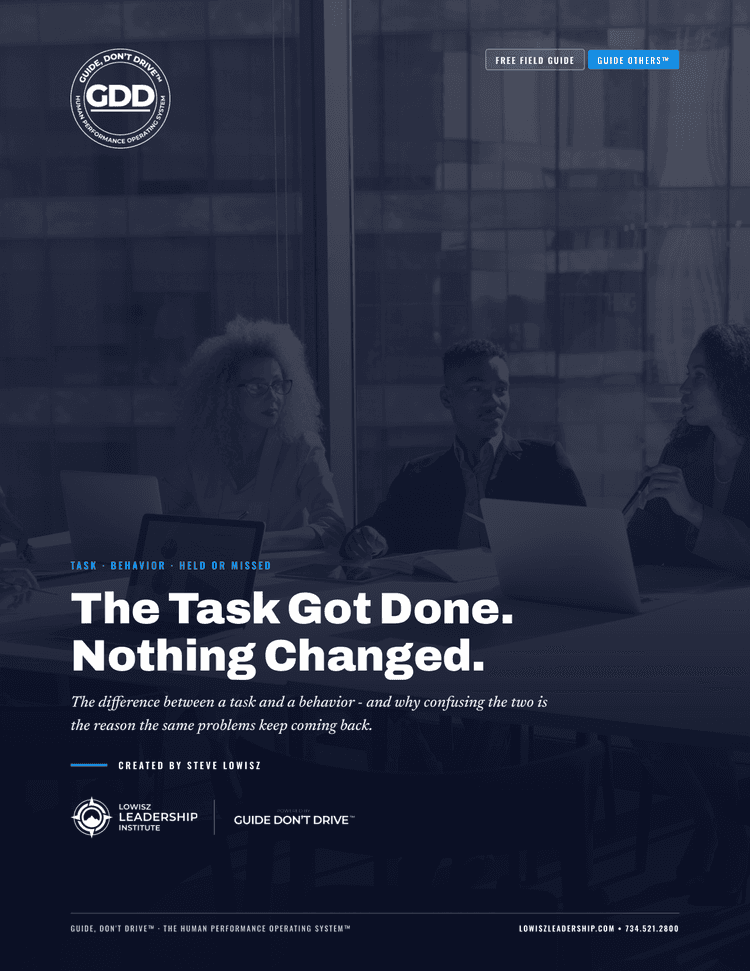 Cover of the field guide The Task Got Done. Nothing Changed.