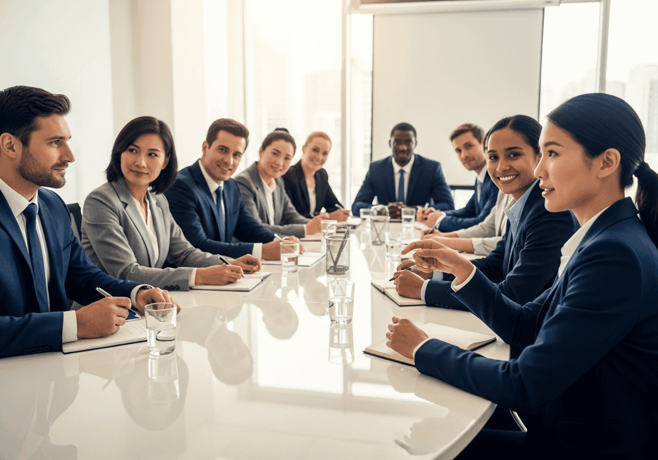 Executives in a leadership strategy session