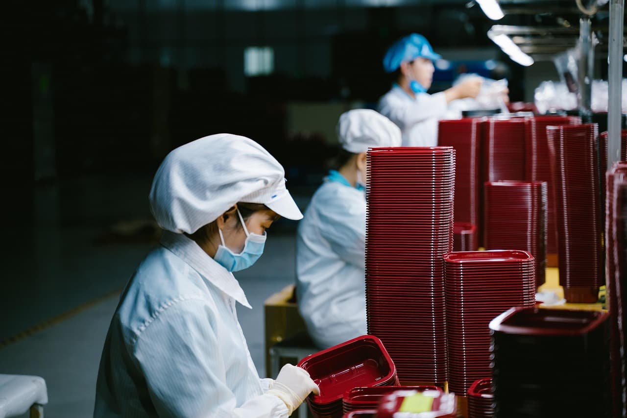 Manufacturing workers on a production floor