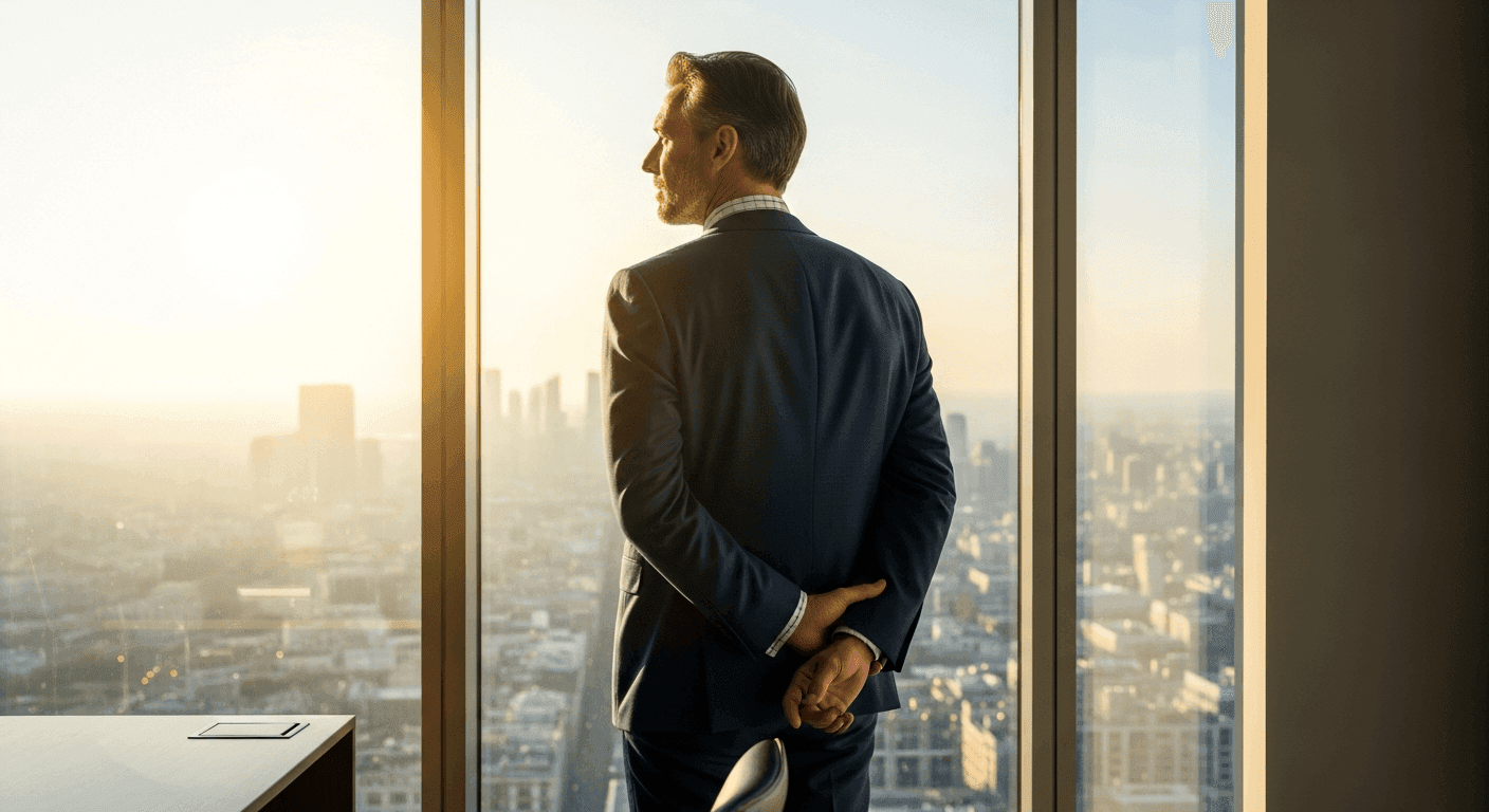 Executive assessing organizational readiness