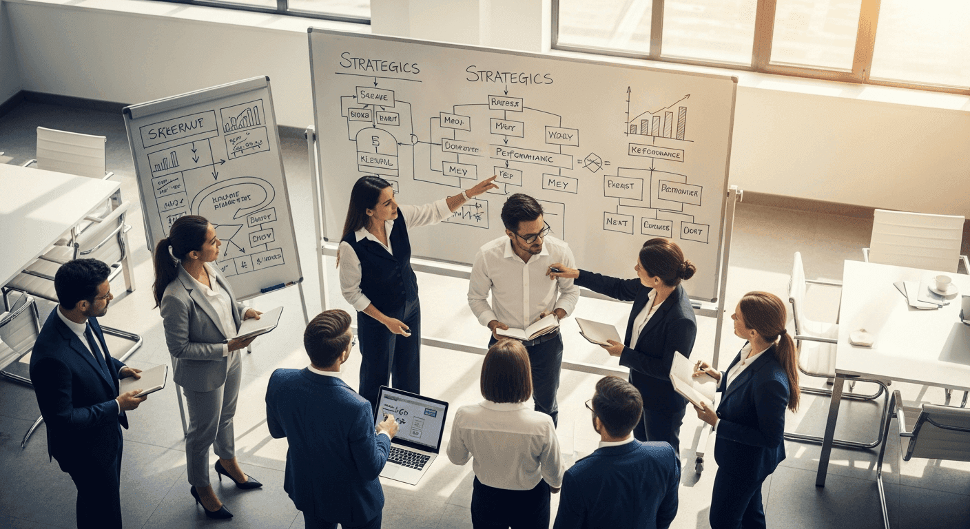 Leadership team in a collaborative planning session